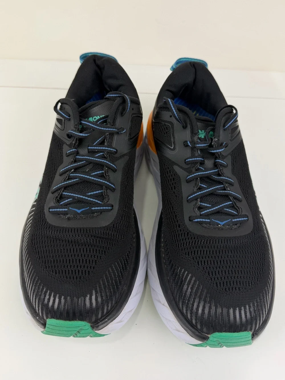 HOKA One One Bondi 7 Running Shoes Black Orange US Size 9.5